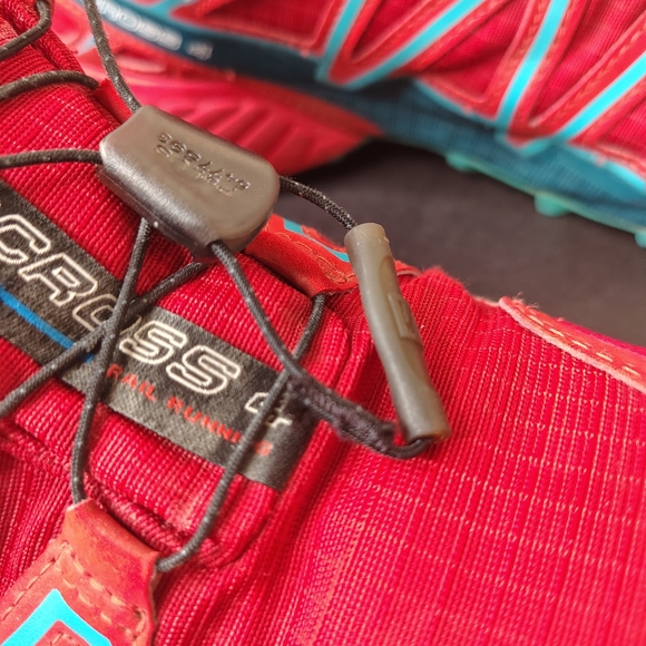 Salomon Speedcross 4 GTX Trail Running Shoes Mens Size 8.5 Red Blue Goretex - Picture 2 of 13